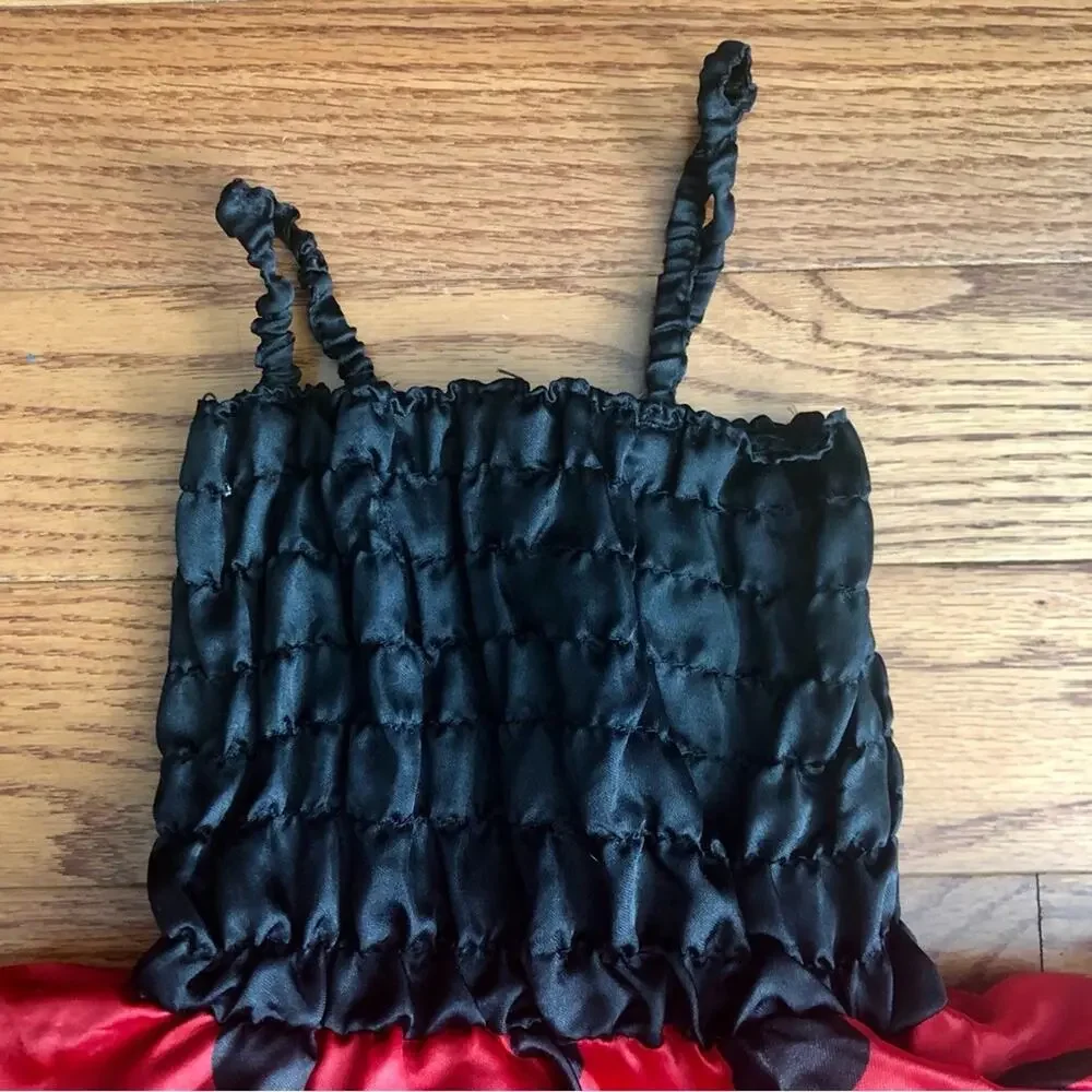 Bumble Bee Polk-a-dot Smocked Bodice Wings Red Black Dress Toddler Girl Size 2T